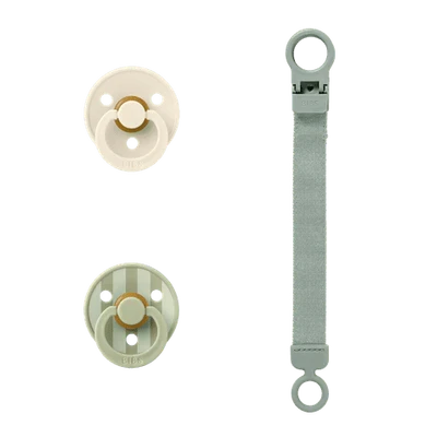 BIBS Dummies - Colour Dummy & Loop Clip Gift Set | Sage Dummies BIBS Dummies 