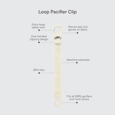 BIBS Dummies - Pacifier Clip Loop | Blush Dummy Clip BIBS Dummies 