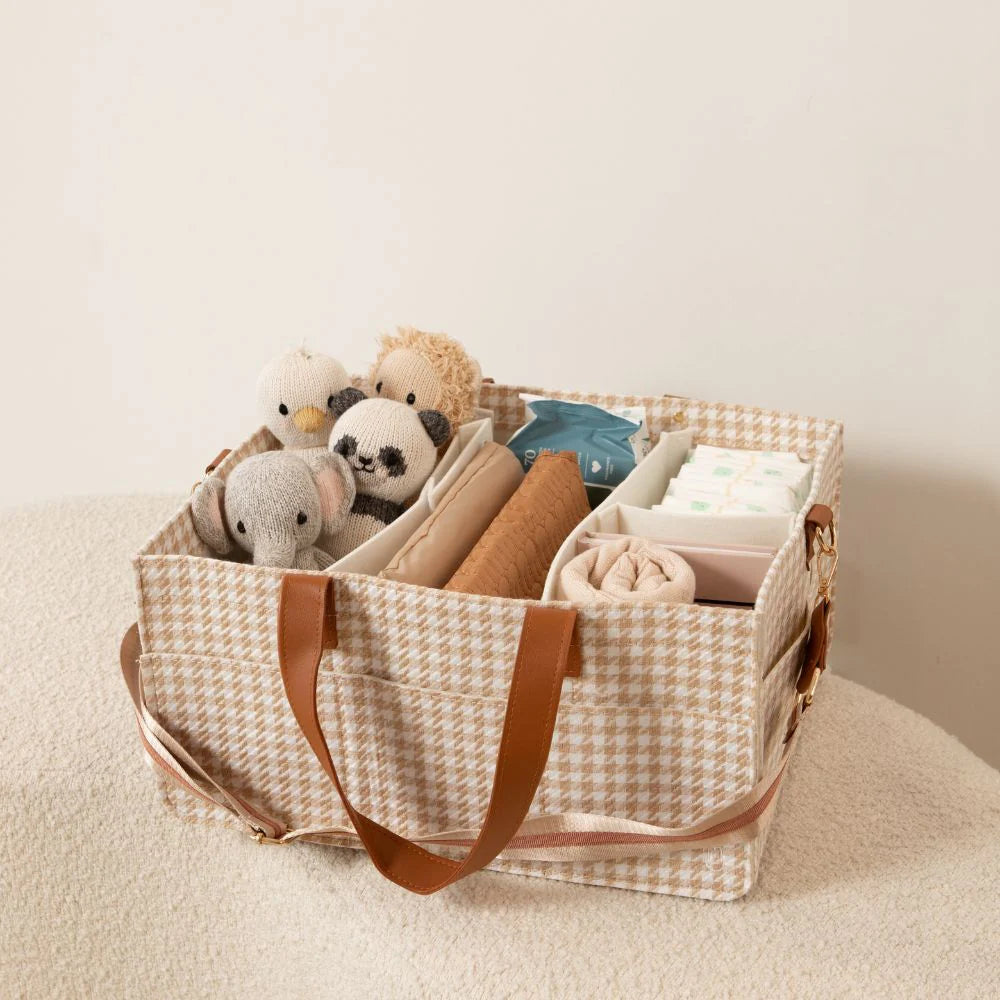 Bunnie Caddie - Houndstooth Tan Nappy Bags Bunnie Caddie 