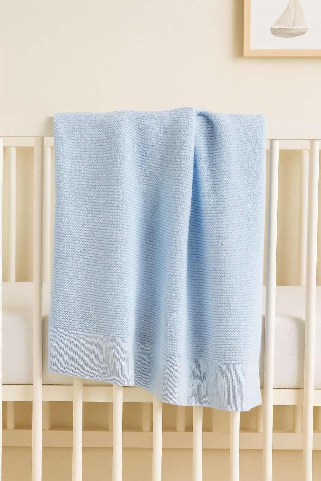 Cherrie Baby - Personalised 100% Cotton Knit Baby Blanket | Baby Blue Blanket Cherrie Baby Boutique 