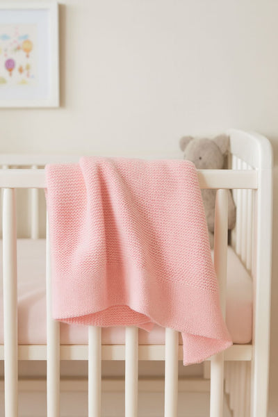 Cherrie Baby - Personalised 100% Cotton Knit Baby Blanket | Baby Pink Blanket Cherrie Baby Boutique 