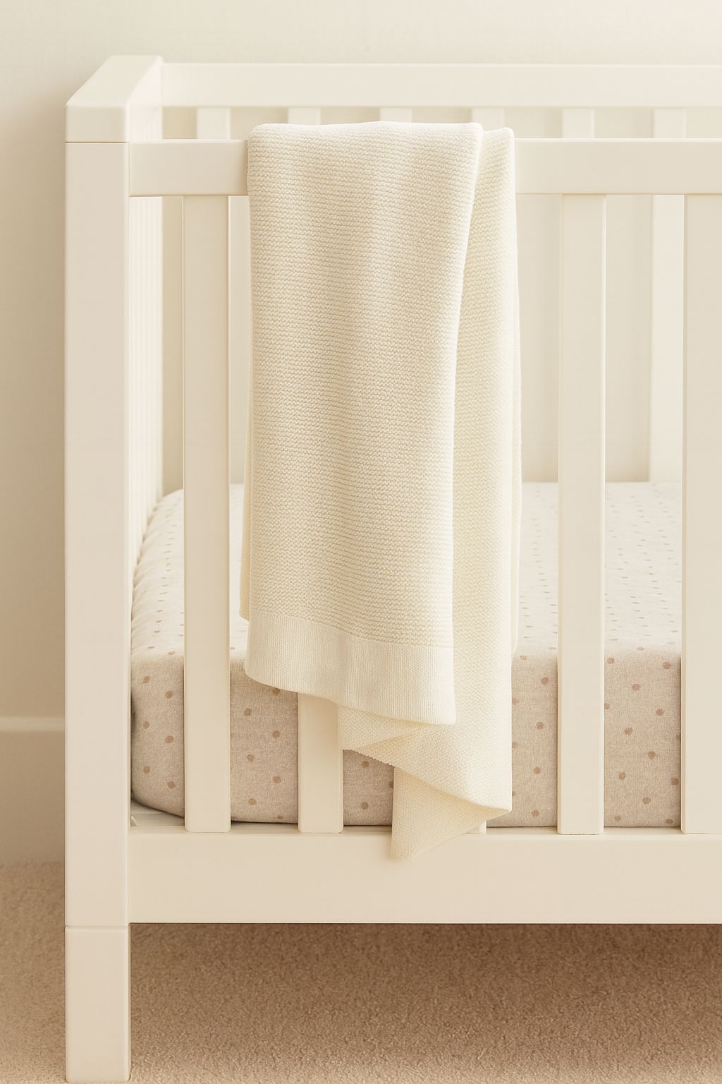 Cherrie Baby - Personalised 100% Cotton Knit Baby Blanket | Ivory Blanket Cherrie Baby Boutique 