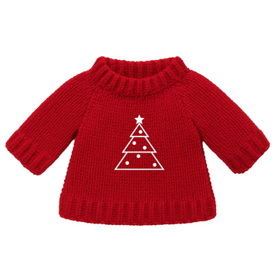 Christmas Knitted Jumper Red - With Optional Personalised Name | Christmas Tree - Fits Medium Soft Toy (JUMPER ONLY) Cherrie Baby Boutique 