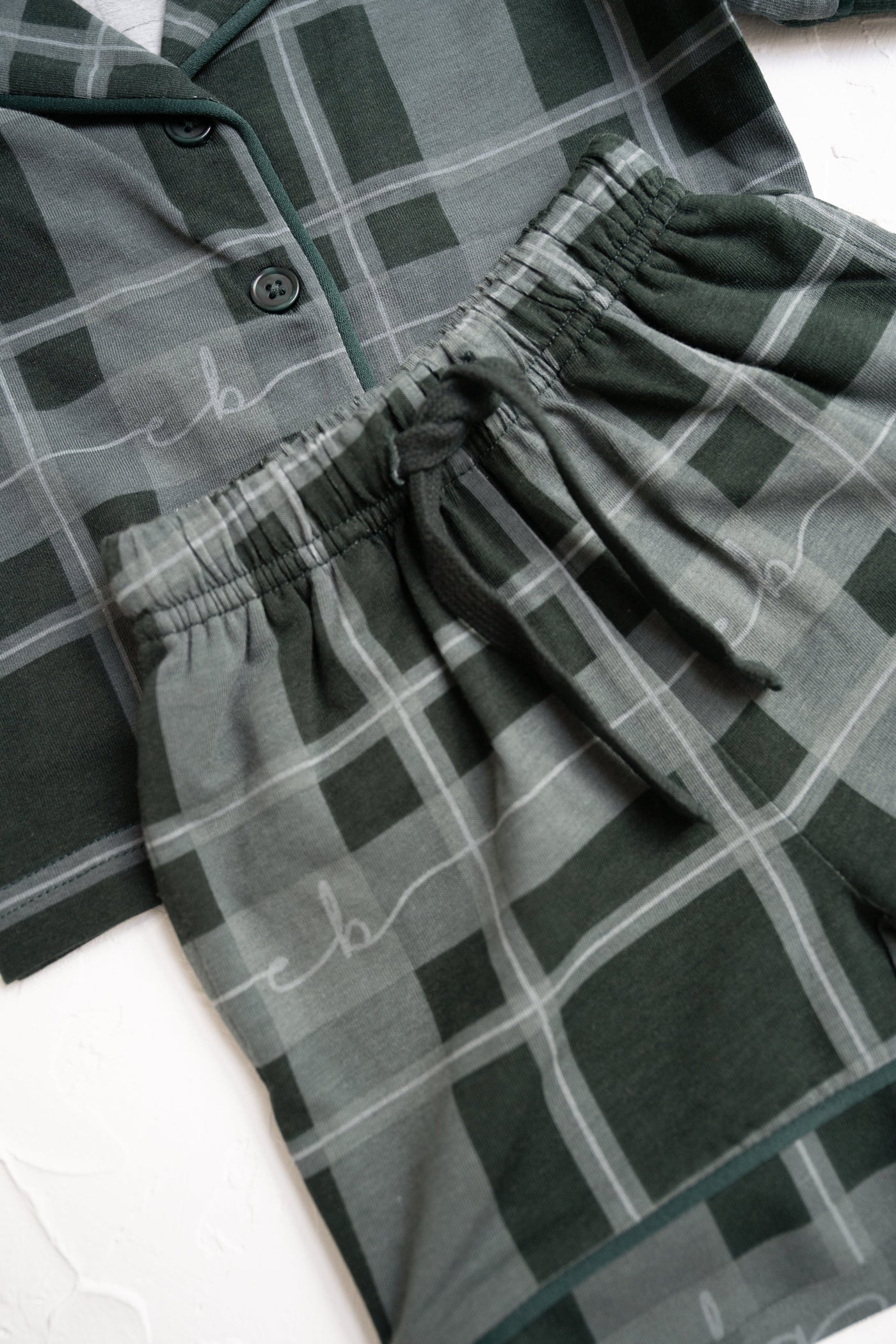 Cinnamon Baby - Adult Plaid Short Pyjamas | Green - PREORDER Short Sleeve Pyjamas Cinnamon Baby 