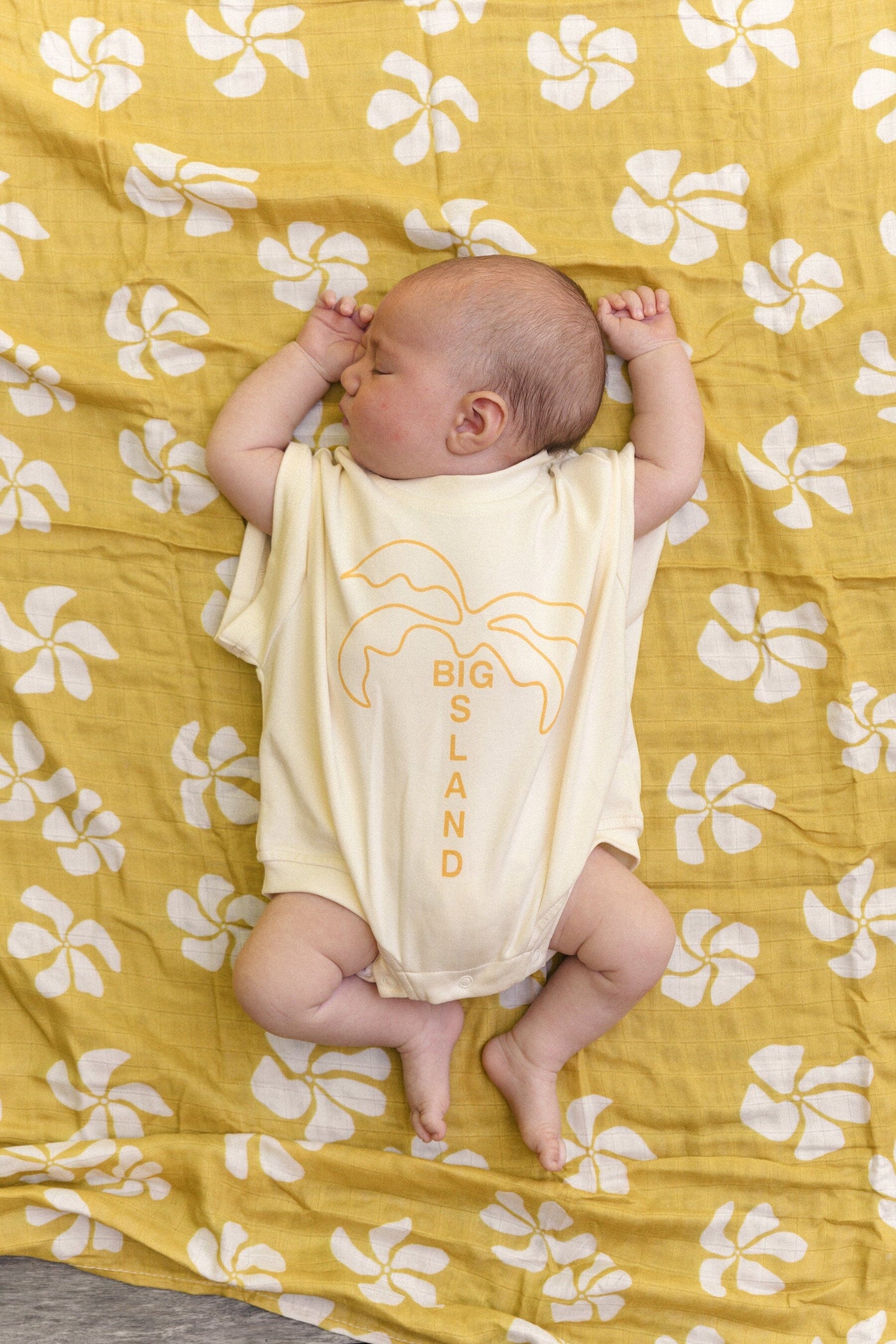 Cinnamon Baby - Big Island T-Shirt Romper | Mustard Romper Cinnamon Baby 