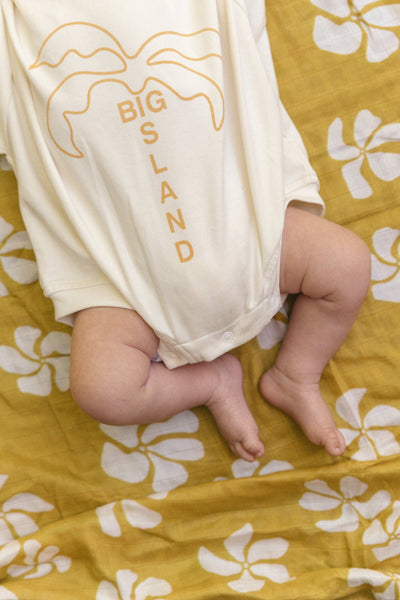 Cinnamon Baby - Big Island T-Shirt Romper | Mustard Romper Cinnamon Baby 