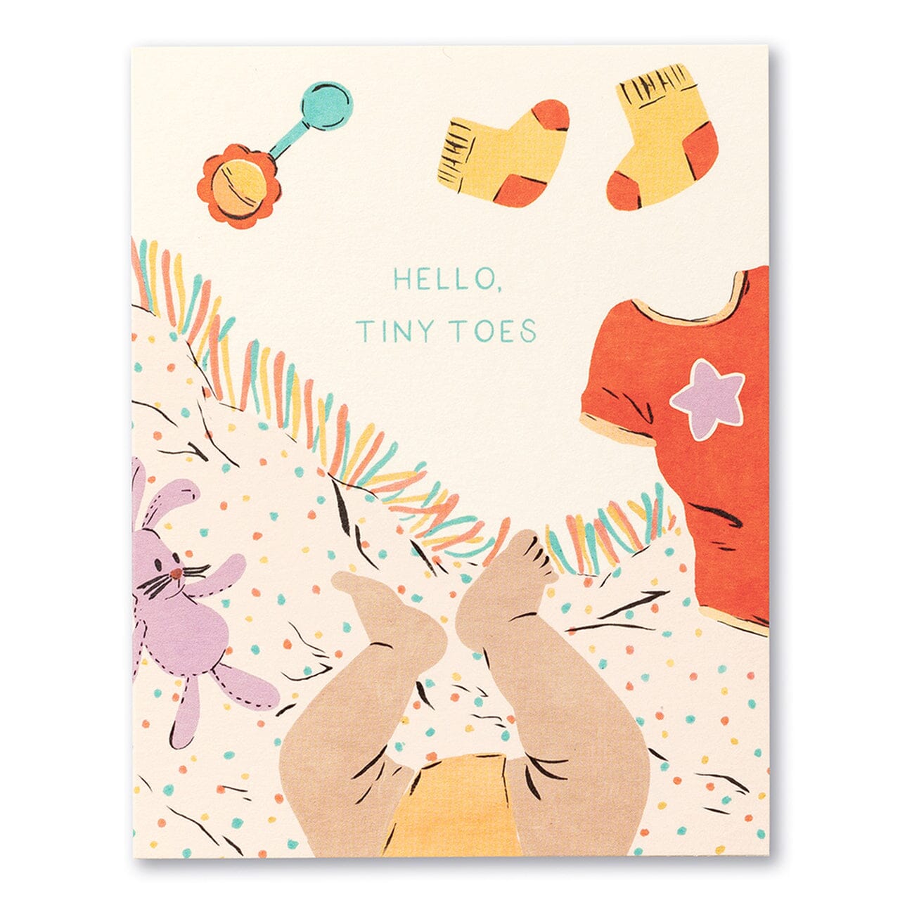 Compendium - New Baby Card | Hello, tiny toes Greeting Card Compendium 