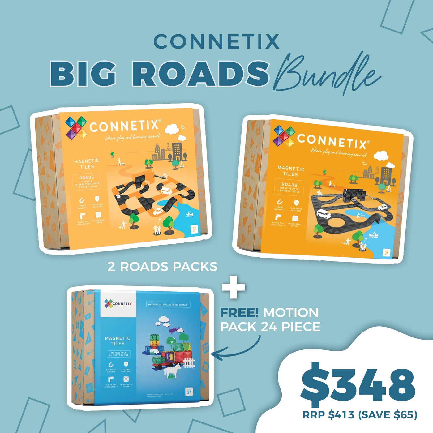 Connetix - Big Roads Bundle Bundle Connetix 