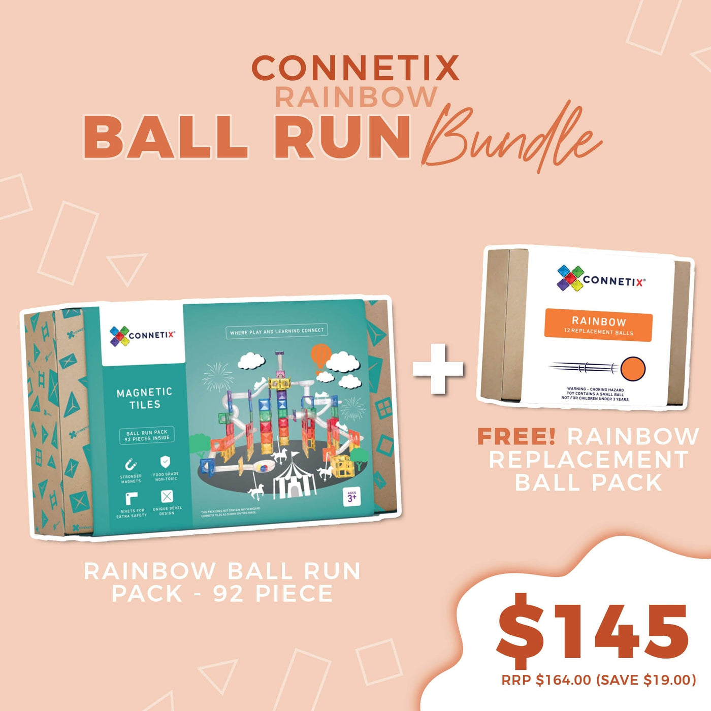 Connetix - Rainbow Ball Run Bundle Cherrie Baby Boutique 