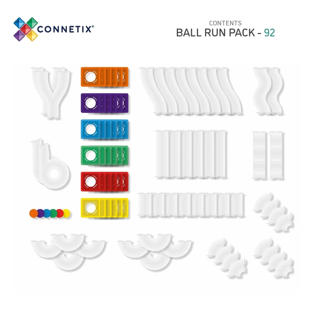 Connetix Tiles - Ball Run Pack 92pc | Rainbow Magnetic Play Connetix 