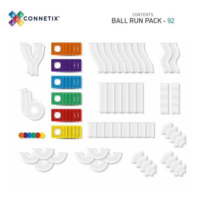 Connetix Tiles - Ball Run Pack 92pc | Rainbow Magnetic Play Connetix 