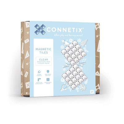 Connetix Tiles - Base Plate Pack 2pc | Clear Magnetic Play Connetix 