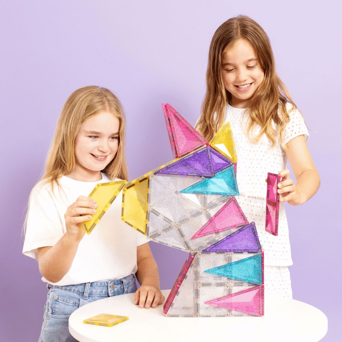 Connetix Tiles - Glitter Unicorn Pack 56pc Magnetic Play Connetix 