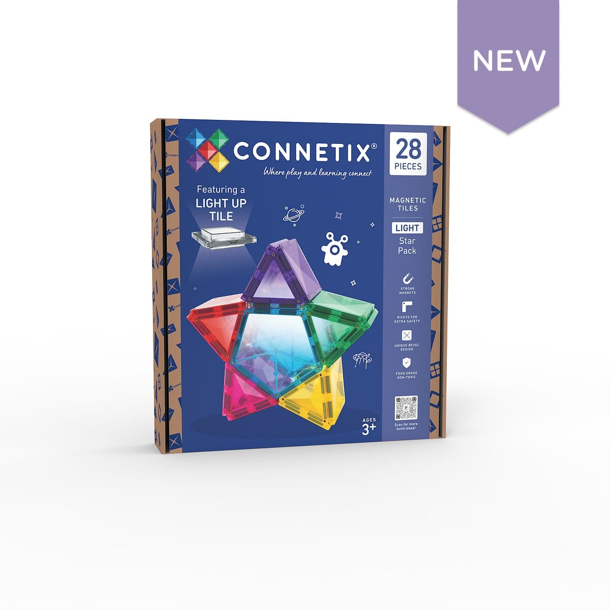 Connetix Tiles - Light Star Pack 28pc Magnetic Play Connetix 