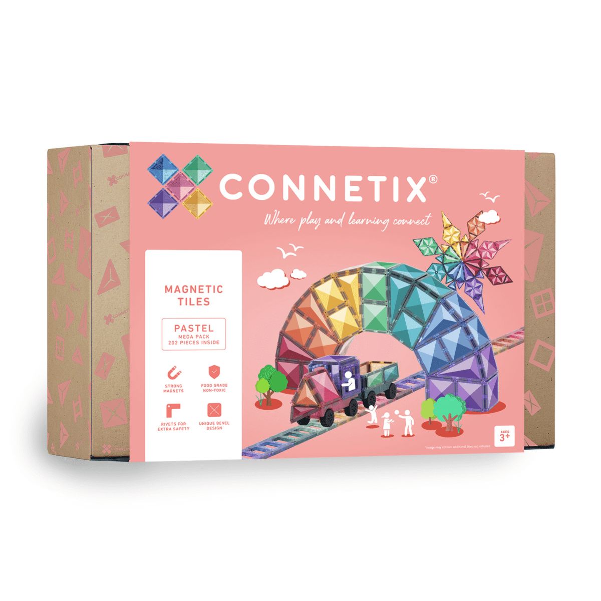 Connetix Tiles - Mega Pack 202pc | Pastel Magnetic Play Connetix 