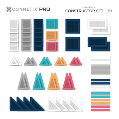 Connetix Tiles - PRO Constructor Set 70 pc Magnetic Play Connetix 