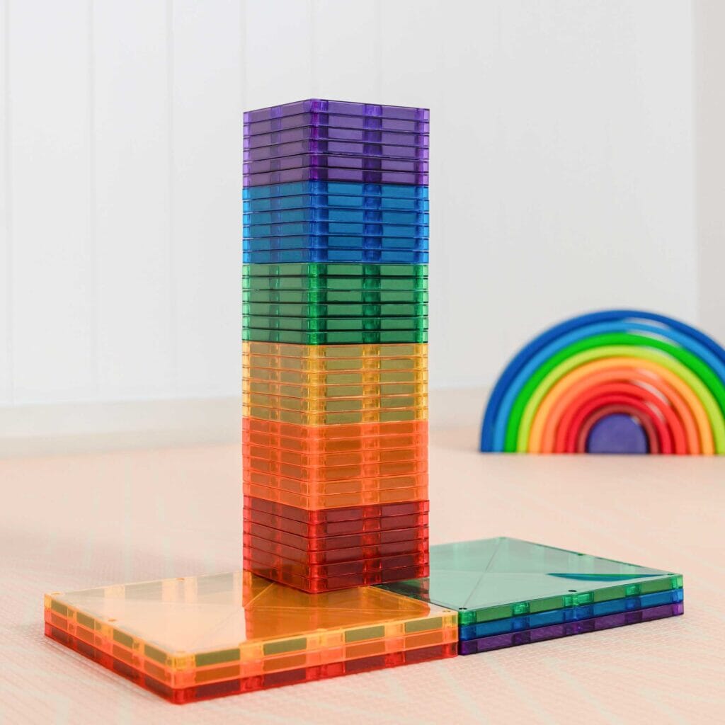 Connetix Tiles Rainbow Square Pack 42 pc Magnetic Play Connetix 