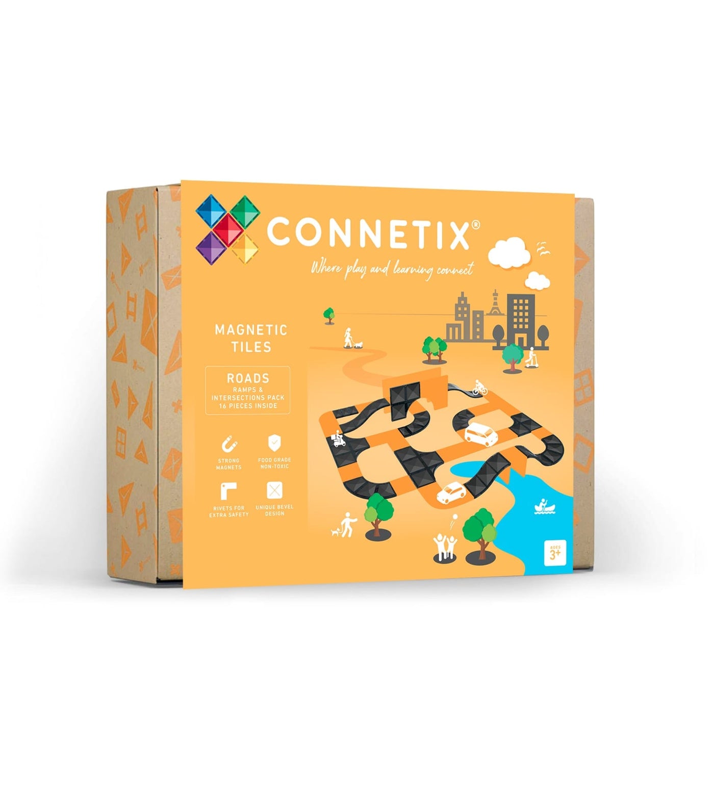 Connetix Tiles - Ramps & Intersections Pack 16pc Magnetic Play Connetix 