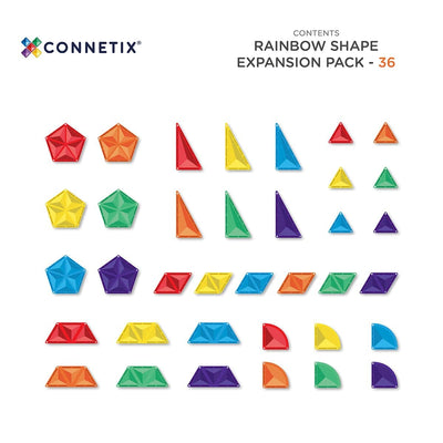 Connetix Tiles - Shape Expansion Pack 36pce | Rainbow Magnetic Play Connetix 