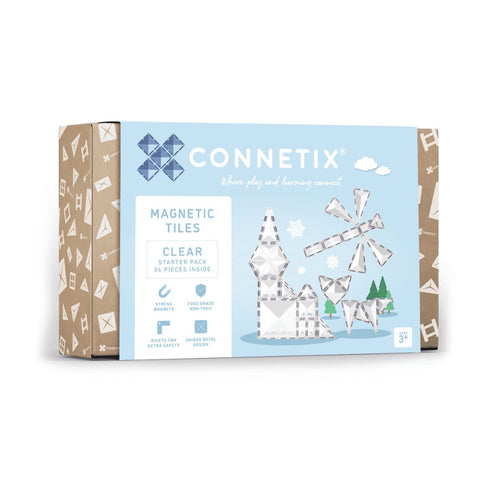 Connetix Tiles - Starter Pack 34pc | Clear