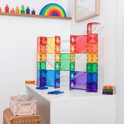 Connetix Tiles - Super Ball Run Pack 134pc | Rainbow Magnetic Play Connetix 