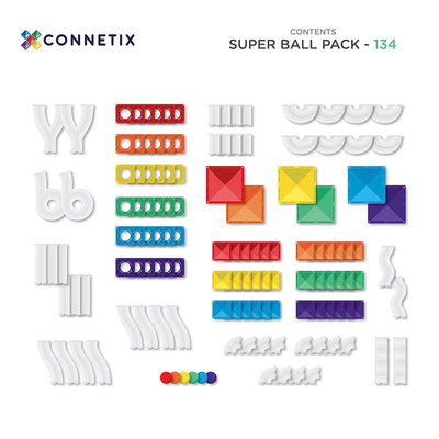Connetix Tiles - Super Ball Run Pack 134pc | Rainbow Magnetic Play Connetix 