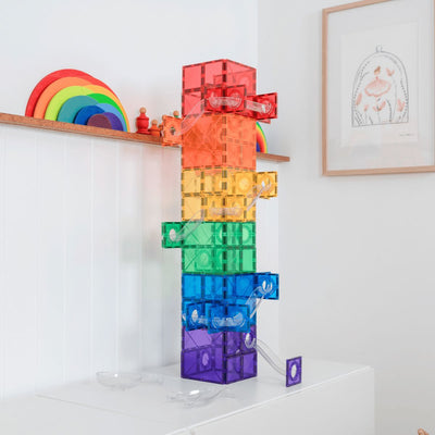 Connetix Tiles - Super Ball Run Pack 134pc | Rainbow Magnetic Play Connetix 