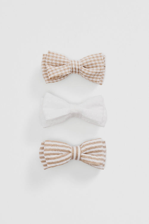 Country Road - Bow Clip Pack Of 3 | Natural