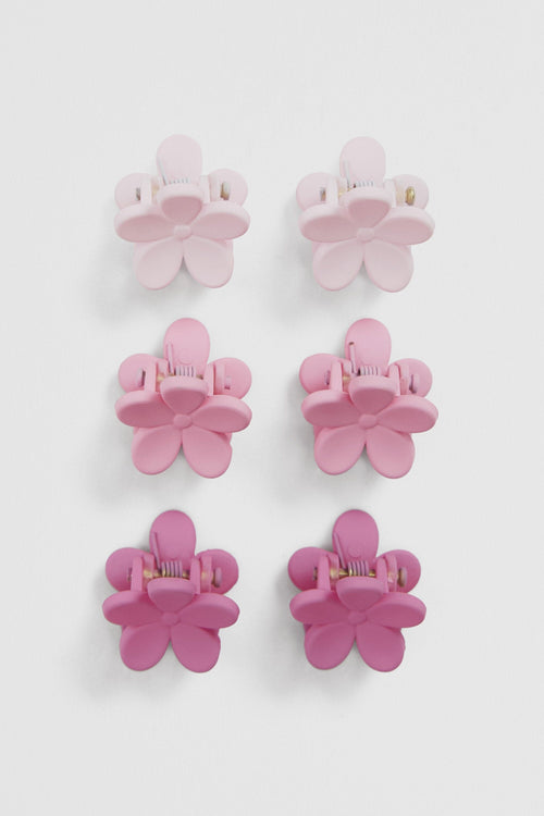 Country Road - Flower Clip Pack of 6  | Mineral pink