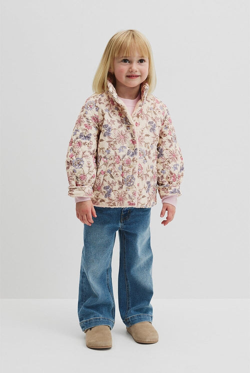 Country Road - Organically Grown Cotton Print Sherpa Lined Jacket | Winter Garden