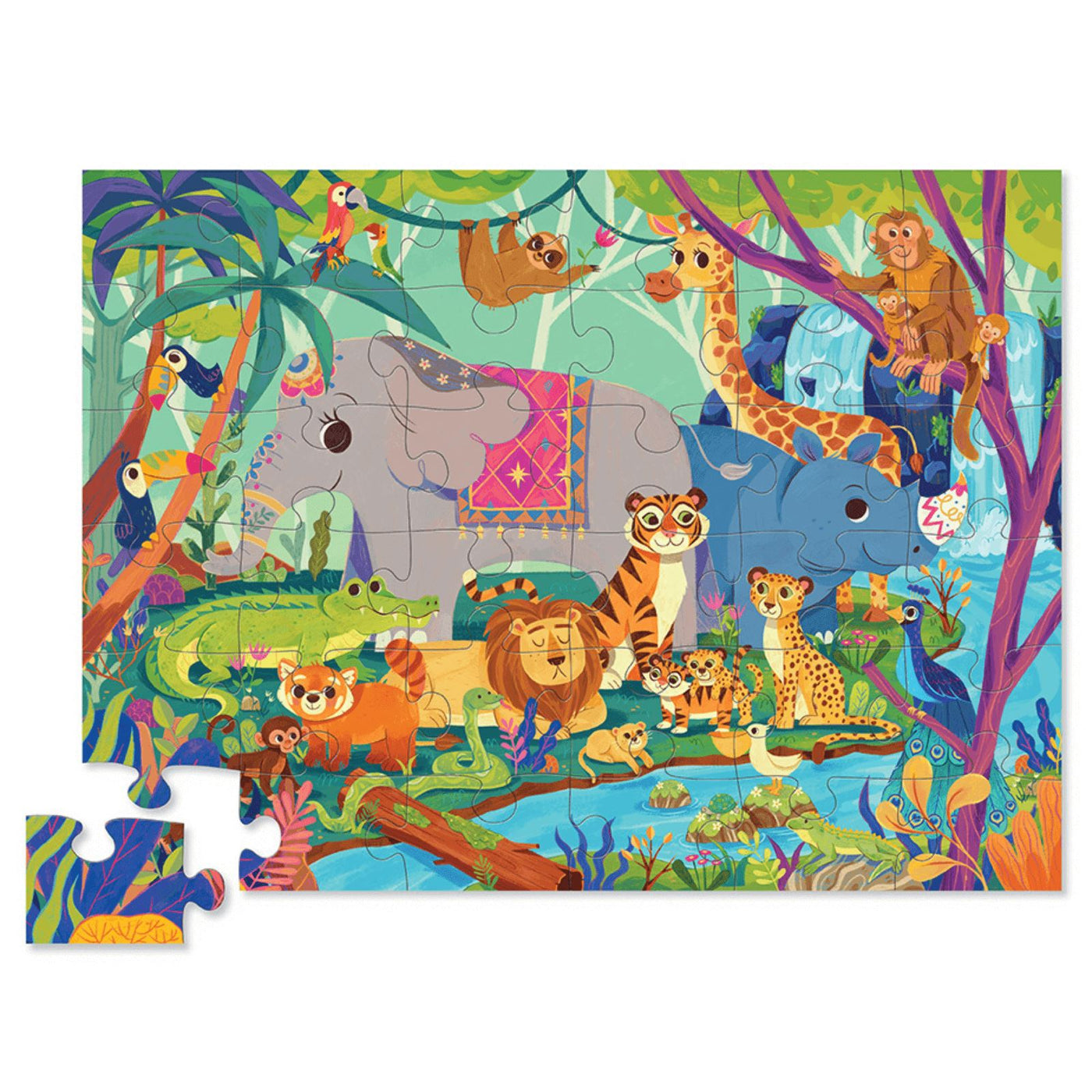 Crocodile Creek - Classic Floor Puzzle 36pc | In the Jungle Puzzles Crocodile Creek 