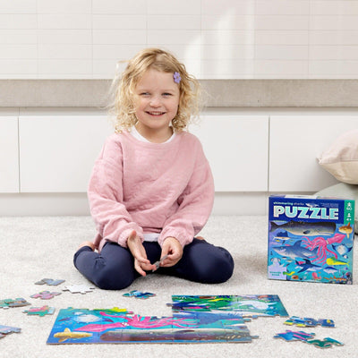 Crocodile Creek - Foil Puzzle 60 pc | Shimmering Shark Puzzles Crocodile Creek 