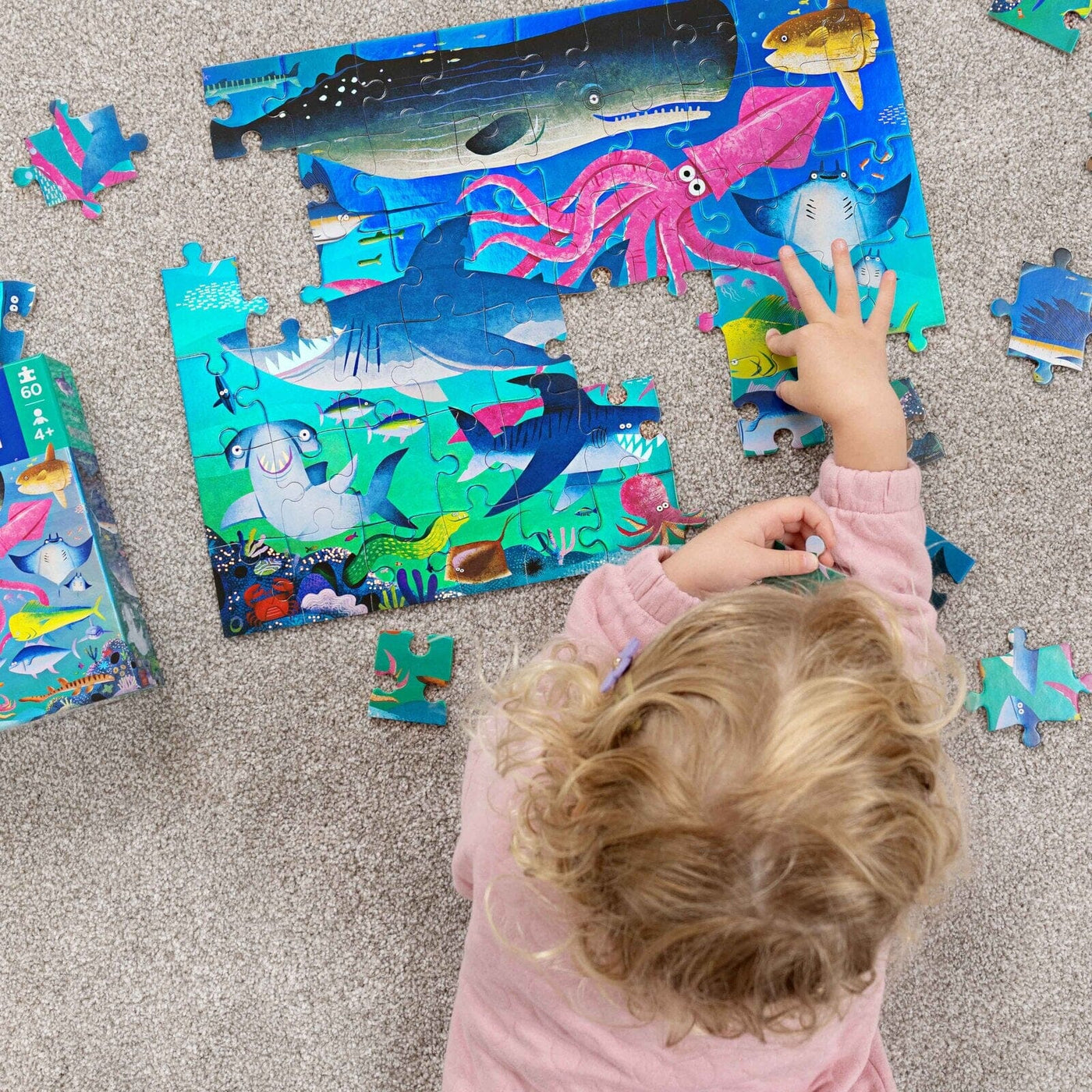Crocodile Creek - Foil Puzzle 60 pc | Shimmering Shark Puzzles Crocodile Creek 