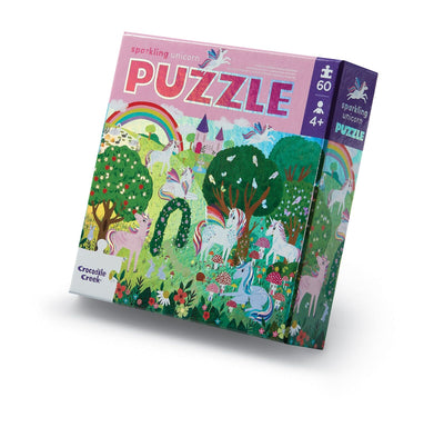 Crocodile Creek - Foil Puzzle 60pc | Sparkling Unicorn Puzzles Crocodile Creek 