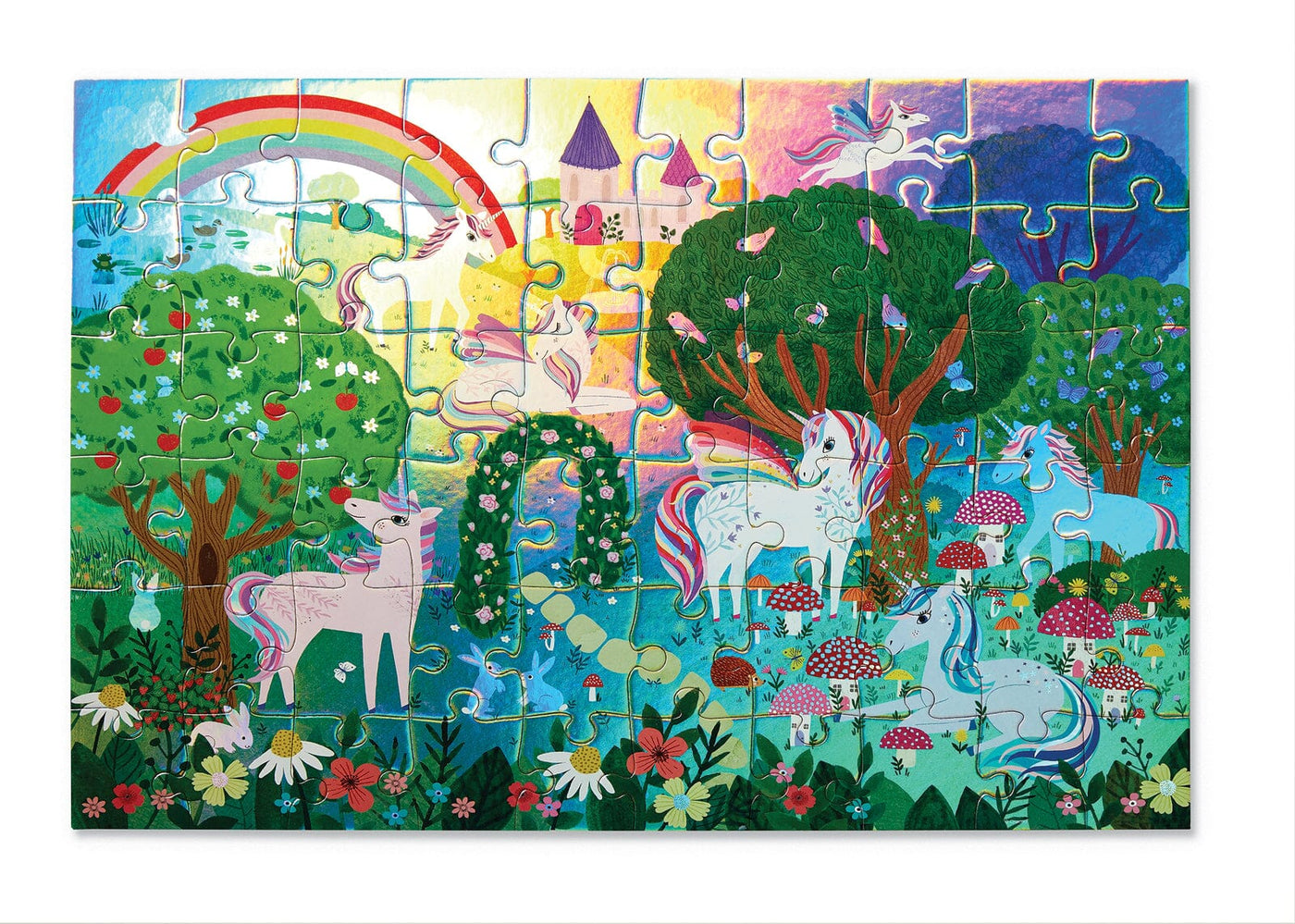 Crocodile Creek - Foil Puzzle 60pc | Sparkling Unicorn Puzzles Crocodile Creek 