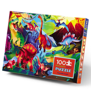 Crocodile Creek - Holographic Puzzle 100pc | Dinosaur World