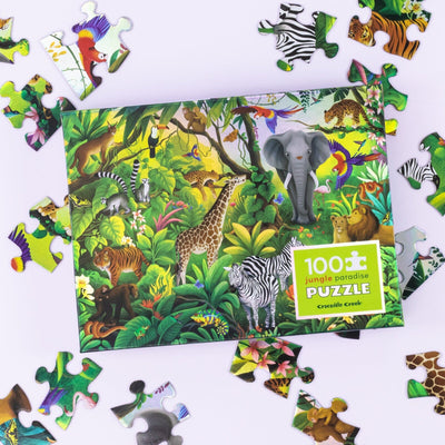 Crocodile Creek - Holographic Puzzle 100pc | Jungle Paradise Puzzles Crocodile Creek 