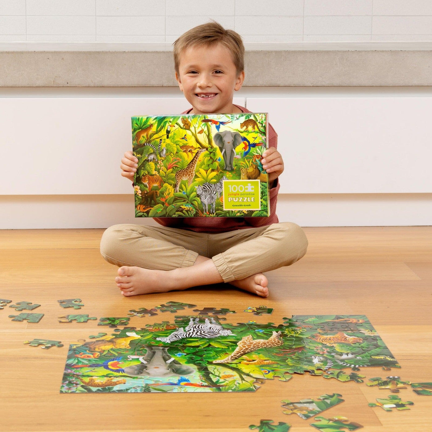 Crocodile Creek - Holographic Puzzle 100pc | Jungle Paradise Puzzles Crocodile Creek 