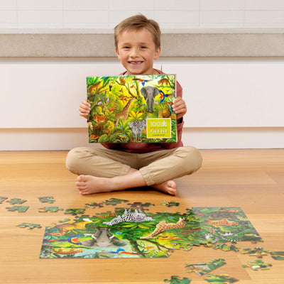 Crocodile Creek - Holographic Puzzle 100pc | Jungle Paradise Puzzles Crocodile Creek 