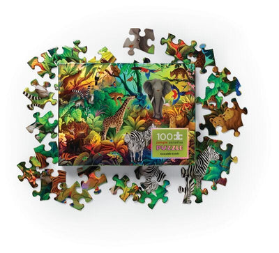 Crocodile Creek - Holographic Puzzle 100pc | Jungle Paradise Puzzles Crocodile Creek 