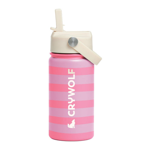 Crywolf - Drink Bottle 360ml | Flamingo Stripe