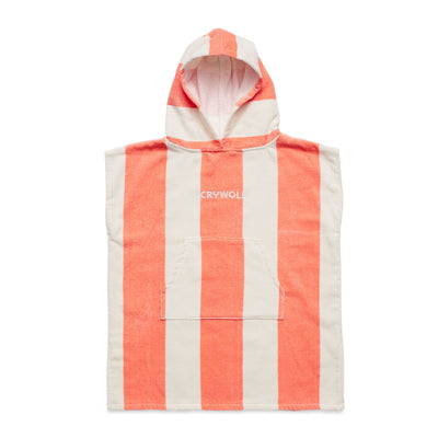 Crywolf Hooded Towel - Coral Stripe Towel Crywolf 