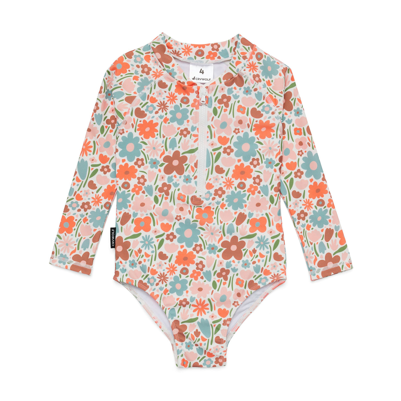 Crywolf Long Sleeve Swimsuit - Flower Market One-Piece Swimsuit Crywolf 