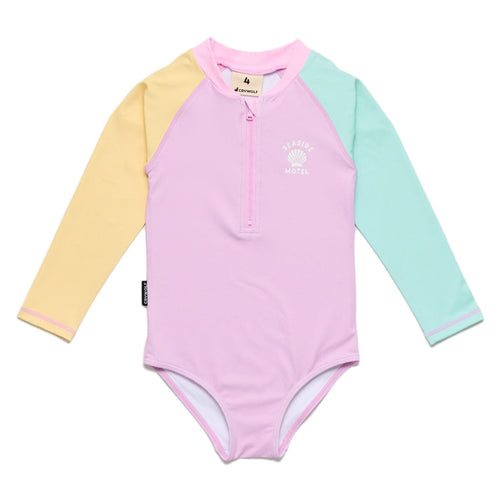 Crywolf - Long Sleeve Swimsuit | Poolside Colourblock