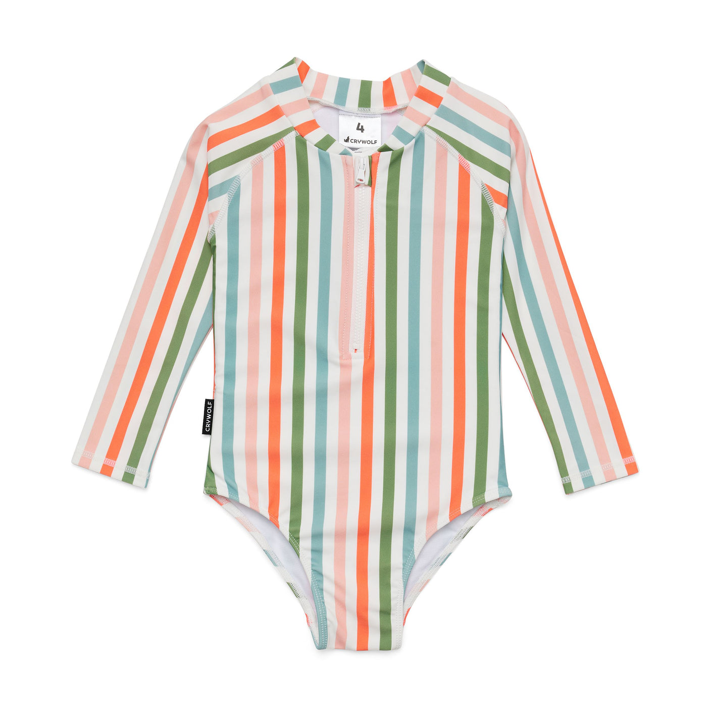 Crywolf Long Sleeve Swimsuit - Summer Stripe One-Piece Swimsuit Crywolf 