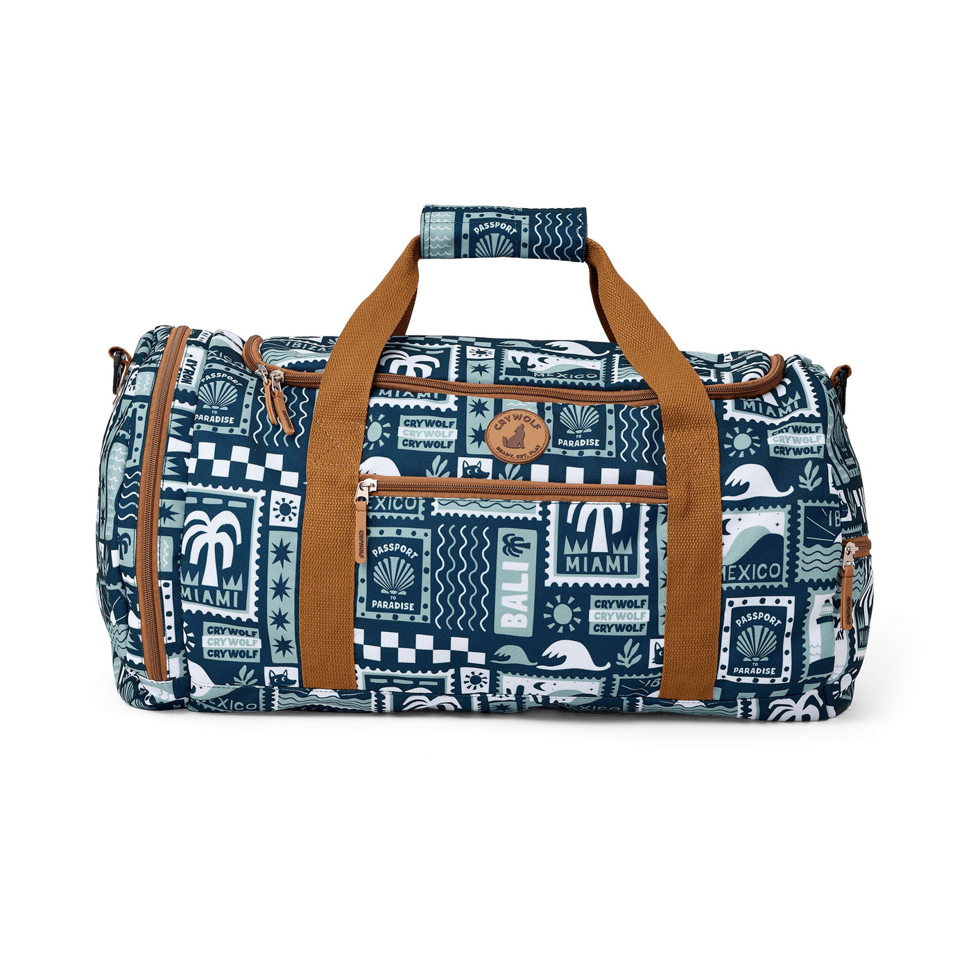 Crywolf Packable Duffel Bag - Blue Postcards Duffle Bags Crywolf 