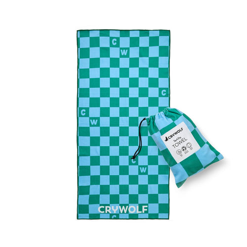 Crywolf - Rapid Dry Towel | Sea Green Check