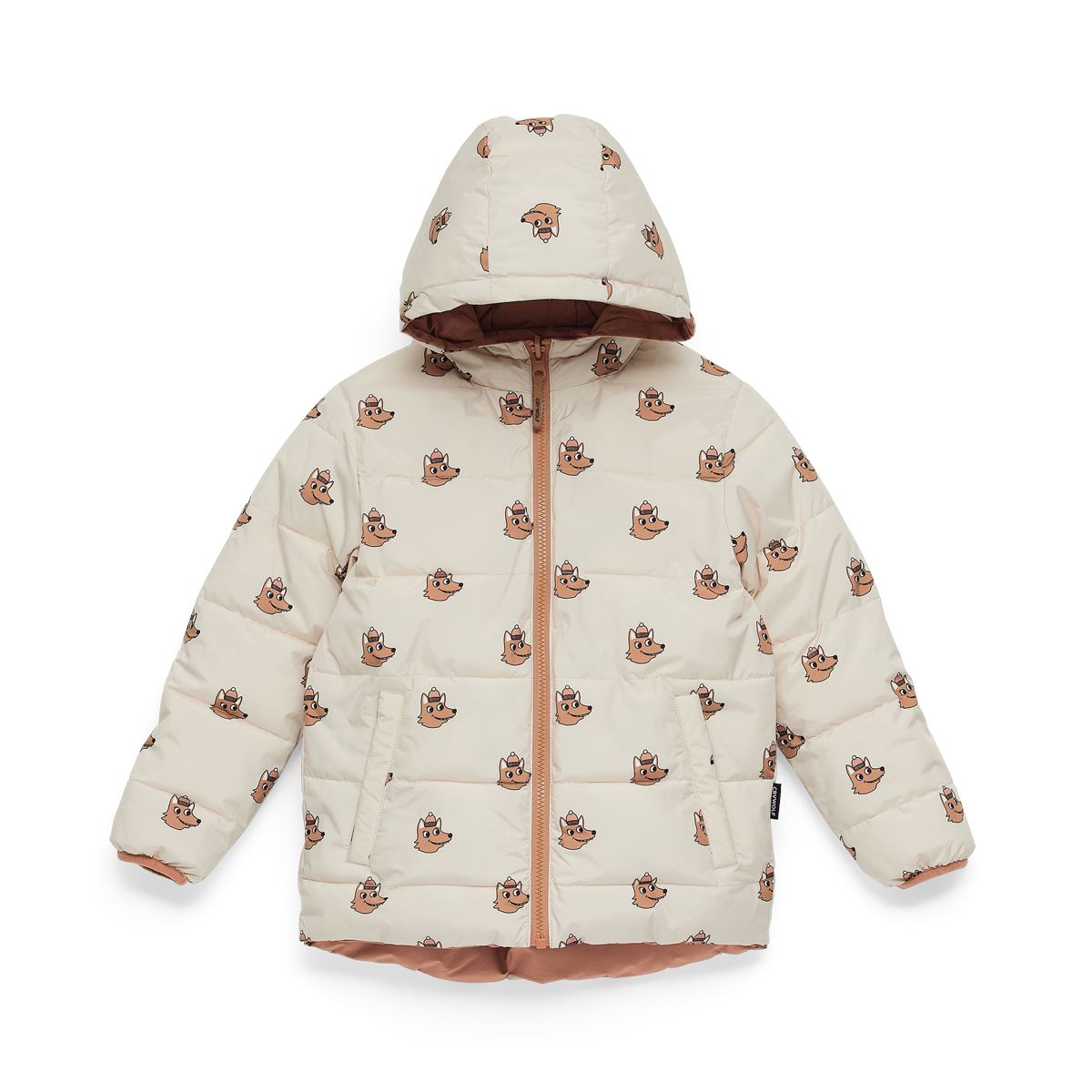 Crywolf Reversible Eco Puffer - Terracotta Wolf Jacket Crywolf 