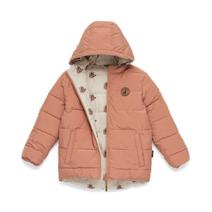 Crywolf Reversible Eco Puffer - Terracotta Wolf