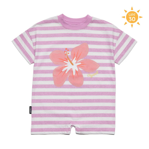 Crywolf - Sun Smart Romper | Hibiscus Stripe